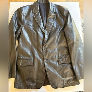 Oakridge Tall WESTERN Leather Jacket, Black MEN'S SIZE 46 L